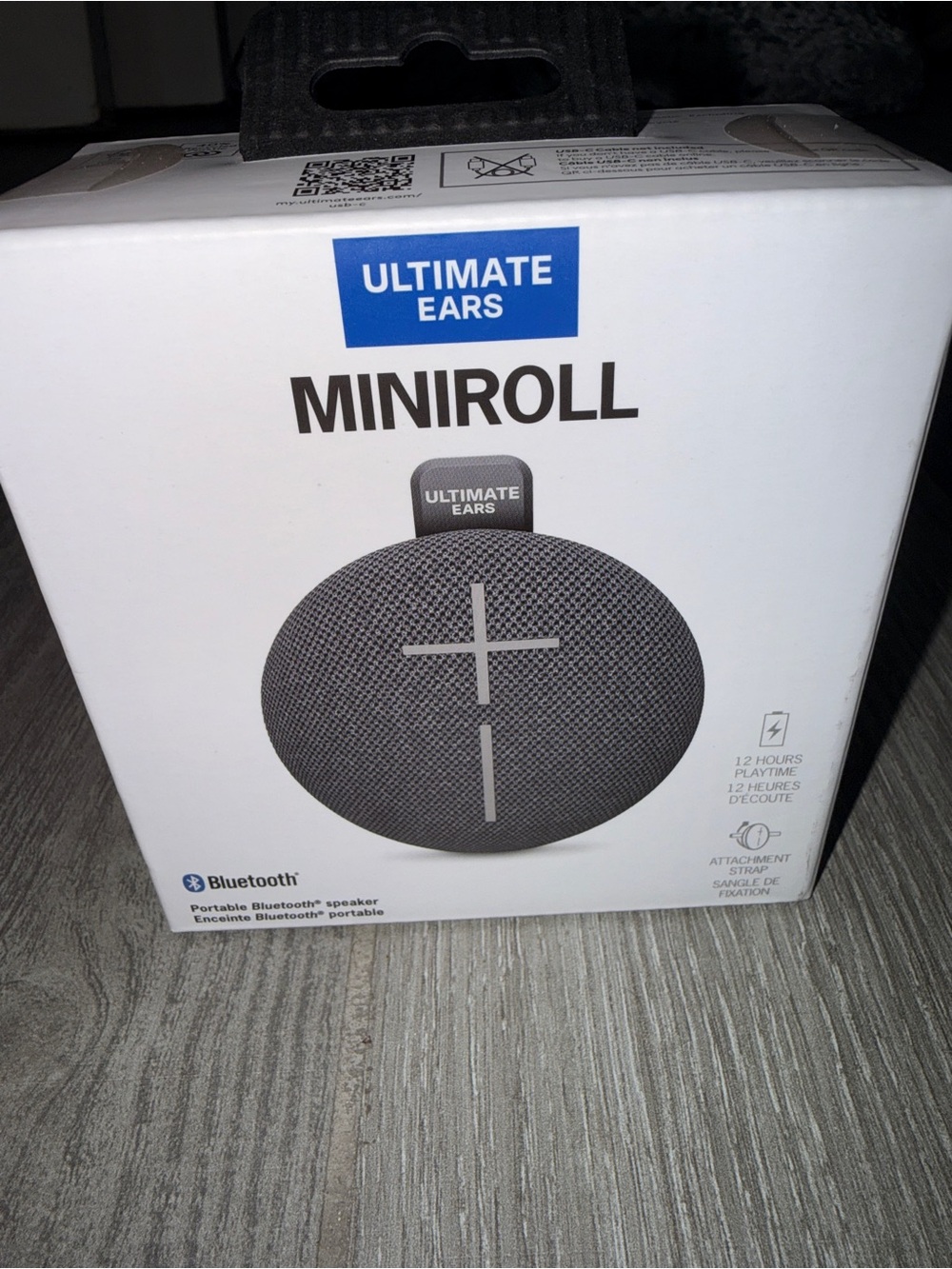 Ultimate Ears MINIROLL Bluetooth Speaker Gentle Black New Sealed